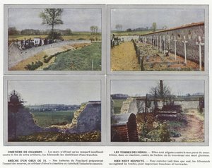 Friedhof von Chambry, Die Gräber der Helden, Einschlag eines 75-mm-Geschosses, nichts wird respektiert