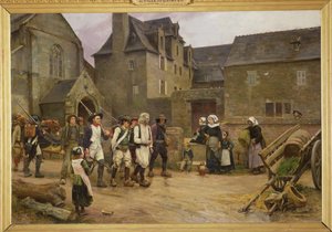 Die Revolutionäre von Fouesnant werden 1792 von der Nationalgarde verhaftet, ca. 1886-87