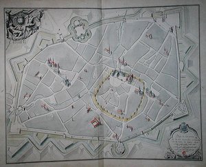 Plan der alten und neuen Stadtmauern von Dijon