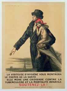 Öffentliches Informationsplakat zur Bewusstseinsbildung über Tuberkulose von Jules Marie Auguste Leroux