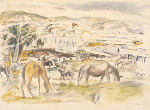 Pferde in der Landschaft von Jules Pascin