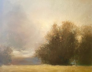 Nebelige goldene Landschaft von Julia Purinton