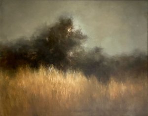 Nebelige Goldene Landschaft von Julia Purinton