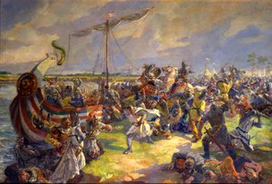 Die Schlacht an der Newa am 15. Juli 1240 von Julia Truze Ternovskaya