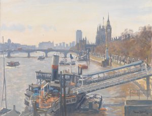 Westminster von der Hungerford Bridge