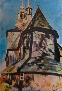 Kirche bei Krakau, 1913 1934 von Julian Falat