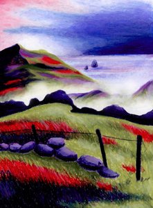 Roter Hang Küstennebel von Julie Lesouef