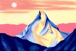 Lebendiger Bergsonnenuntergang von Julie Lesouef