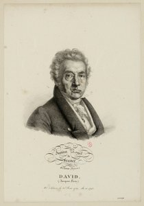 Institut royal de France 4e classe. (Peinture.) David, (Jacques-Louis.) Né à Paris, le 30 août 1749, élu en 1796. von Julien Leopold Boilly