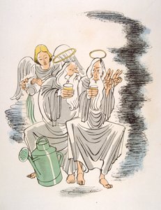 Humorvolle Weinillustration 1946. Illustration von Julien Pavil von Julien Pavil