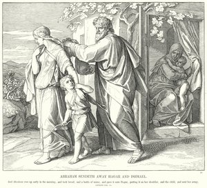 Abraham schickt Hagar und Ismael fort von Julius (after) Schnorr von Carolsfeld