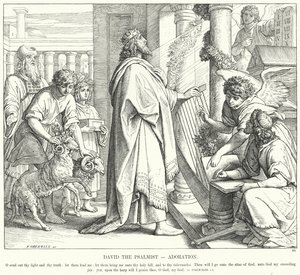 David der Psalmist, Anbetung von Julius (after) Schnorr von Carolsfeld