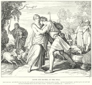 Jakob und Rahel am Brunnen von Julius (after) Schnorr von Carolsfeld