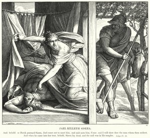 Jael tötet Sisera (Gravur) von Julius (after) Schnorr von Carolsfeld