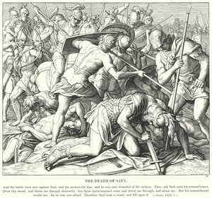 Der Tod Sauls (Gravur) von Julius (after) Schnorr von Carolsfeld