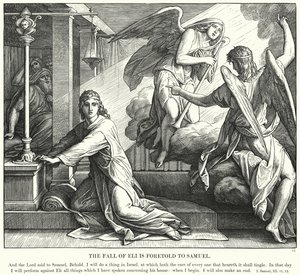 Der Fall von Eli wird Samuel vorhergesagt von Julius (after) Schnorr von Carolsfeld