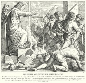 Das Volk wird für seinen Götzendienst bestraft (Gravur) von Julius (after) Schnorr von Carolsfeld