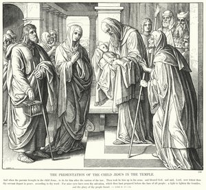 Die Darstellung des Jesuskindes im Tempel (Gravur) von Julius (after) Schnorr von Carolsfeld