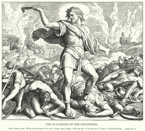 Das Gemetzel der Philister von Julius (after) Schnorr von Carolsfeld