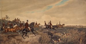 Kaiser Franz Joseph I. mit Kaiserin Elisabeth bei einer Parforcejagd, 1880