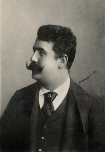 Porträt des italienischen Komponisten Ruggero Leoncavallo von Julius Cornelius Schaarwachter