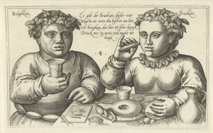 Vielfraß und Trunkenbold von Julius Goltzius