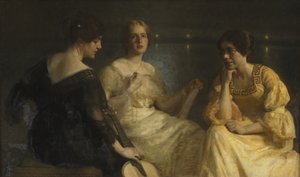 Junge Frauen. Von links: Karen Bramsen; die Frau des Künstlers Esther, geb. Lange; Johanne Munch-Petersen.