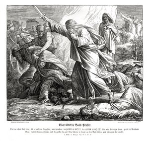 Elia tötet die Propheten Baals von Julius Schnorr von Carolsfeld