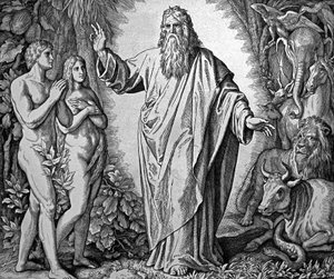 Gott erschafft Adam und Eva von Julius Schnorr von Carolsfeld