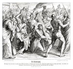 Jesus trägt das Kreuz, Evangelium nach Lukas von Julius Schnorr von Carolsfeld