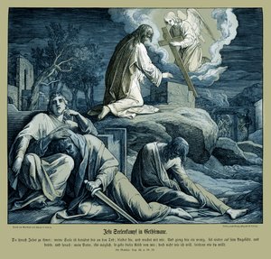 Jesus im Garten Gethsemane, Evangelium nach Matthäus von Julius Schnorr von Carolsfeld