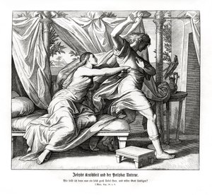 Joseph weigert sich, mit Potiphar zu schlafen, Genesis von Julius Schnorr von Carolsfeld