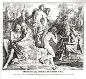 Vermehrung der Menschen, Genesis von Julius Schnorr von Carolsfeld