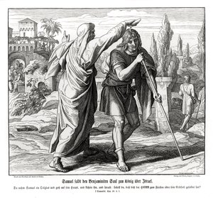 Samuel salbt Saul zum König von Israel von Julius Schnorr von Carolsfeld