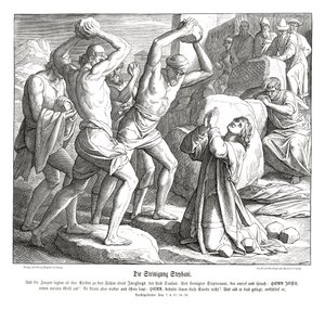 Steinigung des Stephanus, Apostelgeschichte von Julius Schnorr von Carolsfeld