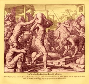 Die Israeliten werden in Ägypten versklavt, Exodus von Julius Schnorr von Carolsfeld