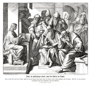 Das Jesuskind im Tempel, Evangelium nach Lukas von Julius Schnorr von Carolsfeld