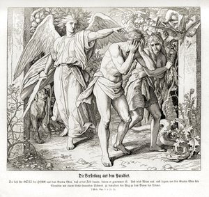 Die Vertreibung aus dem Paradies, Genesis von Julius Schnorr von Carolsfeld