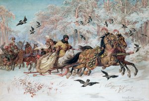 Olenka und Kmicic in einem Schlitten, 1885