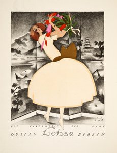 Werbung für Gustav Lohse, Berlin, Parfüm für Frauen, aus Styl, veröffentlicht 1922 (Pochoir-Druck)