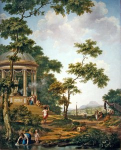 Arkadische Landschaft mit einem Tempel von Jurriaan Andriessen