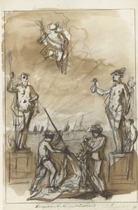 Handel und Seefahrt, Dekoration auf dem Nieuwmarkt, 1795