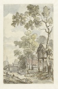 Entwurf für eine Wandmalerei mit holländischer Landschaft