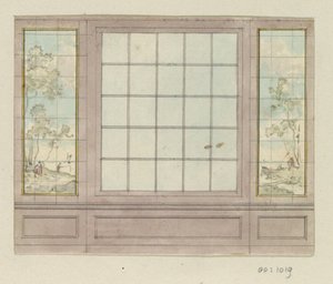 Entwurf für eine Zimmerwand mit Fenster von Jurriaan Andriessen