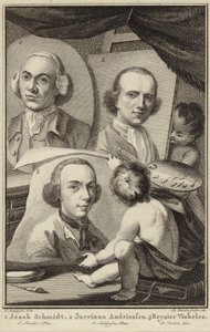 Porträts von Izaak Schmidt, Jurriaen Andriessen und Reinier Vinkeles von Jurriaan Andriessen