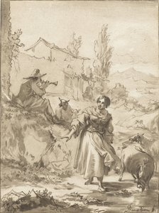 Hirte mit Schalmei von Jurriaan Cootwijck