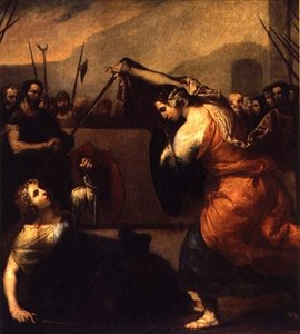 Das Duell von Isabella de Carazzi und Diambra de Pettinella von Jusepe de Ribera