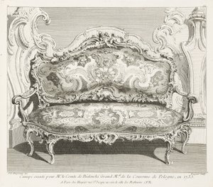 Sofa ausgeführt für Herrn Graf Bielinski, Großmarschall der Krone von Polen, 1735; Sofa ausgeführt für Graf Bielinski 1735, 4. Platte von Juste Aurèle Meissonnier