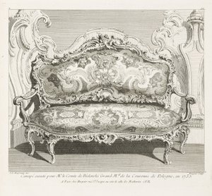Sofa ausgeführt für Herrn Graf Bielinski, Großmarschall der Krone von Polen, 1735, 4. Tafel von Juste Aurèle Meissonnier