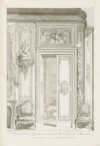 Projekt für eine Wohnungstür für Frau Baronne de Bezenval; Projekt für eine Tür für Madame de... von Juste Aurèle Meissonnier